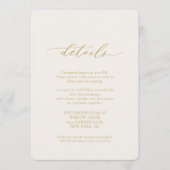 Ivory Wedding Details Card with Calligraphy Einladung (Vorderseite)