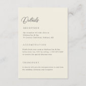 Ivory Wedding Details Qr Code Enclosure Card Einladung (Vorderseite)