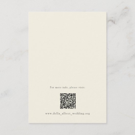 Ivory Wedding Details Qr Code Enclosure Card Einladung (Rückseite)