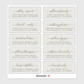 Ivory Wedding Guest Address Labels (Blatt)