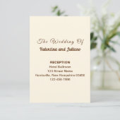 Ivory Wedding Reception Portrait Enclosure Card Begleitkarte (Stehend Vorderseite)