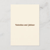 Ivory Wedding Reception Portrait Enclosure Card Begleitkarte (Rückseite)