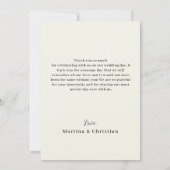 Ivory Wedding Vielen Dank Foto Postcard Dankeskarte (Rückseite)