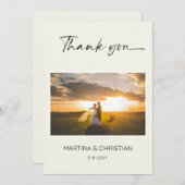 Ivory Wedding Vielen Dank Foto Postcard Dankeskarte (Vorne/Hinten)