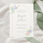 Ivory | Whimsical Floral Arch Script Wedding Einladung