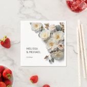 Ivory White 3D Roses Wedding Serviette (Beispiel)