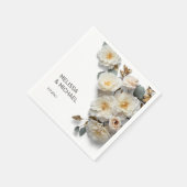 Ivory White 3D Roses Wedding Serviette (Ecke)
