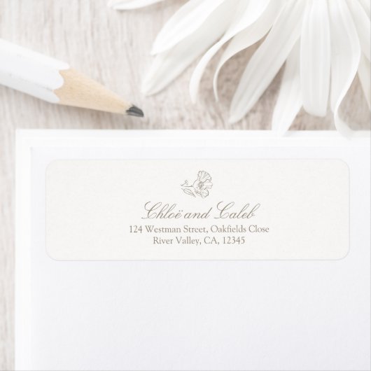 Ivory White | Botanical Return address label (Insitu)
