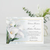 Ivory White Calla Lily Wedding Einladung (Stehend Vorderseite)