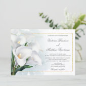 Ivory White Calla Lily Wedding Einladung (Stehend Vorderseite)