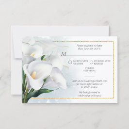 Ivory White Calla Lily Wedding RSVP