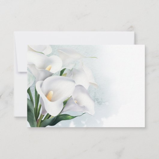 Ivory White Calla Lily Wedding RSVP (Rückseite)