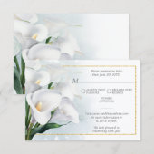 Ivory White Calla Lily Wedding RSVP Karte (Vorne/Hinten)