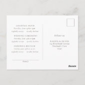 Ivory & White | Chic Wedding RSVP Response  Postkarte (Rückseite)