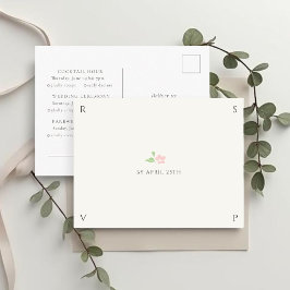 Ivory & White | Chic Wedding RSVP Response  Postkarte