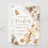Ivory White Cocktails and Cookies Party Invitation Einladung (Vorderseite)