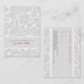 Ivory White Damaskus Embossed Effect Visitenkarte (Vorne/Hinten)