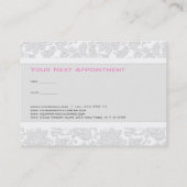 Ivory White Damaskus Embossed Effect Visitenkarte (Rückseite)