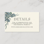 Ivory White | Eukalyptus Botanical Wedding Details Begleitkarte (Vorderseite)