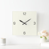 Ivory White FFFFF0 - Option zum Hinzufügen von Nam Quadratische Wanduhr (Zuhause)