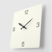 Ivory White FFFFF0 - Option zum Hinzufügen von Nam Quadratische Wanduhr (Winkel)
