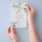 Ivory White Floral Bridal Game Ratet das Kleid Flyer (Handgriff)