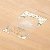 Ivory White Floral Champagne Dress Quinceañera Acryleinladungen (Ablage )