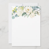 Ivory White Floral Eukalyptus Greenerity Wedding Einladung (Rückseite)