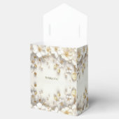 Ivory White Floral Gold Blätter Gefälligkeitsbox Geschenkschachtel (Geöffnet)