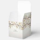 Ivory White Floral Gold Blätter Gefälligkeitsbox Geschenkschachtel (Geöffnet)