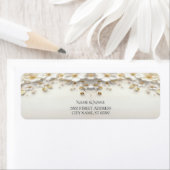 Ivory White Floral Gold Verlasst Rücksendeadresse (Insitu)