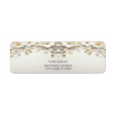 Ivory White Floral Gold Verlasst Rücksendeadresse (Vorne)