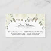 Ivory White Floral Simple Personal Beruflich Visitenkarte (Vorderseite)