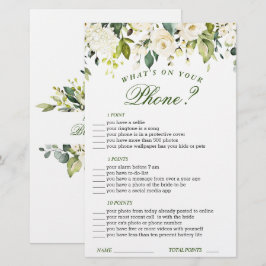 Ivory White Floral Water Brautparty Game