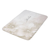 Ivory White Flowers Bath Mat Badematte (Schrägansicht)