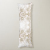 Ivory White Flowers Body Pillow Seitenschläferkissen (Rückseite (Vertikal))