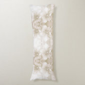 Ivory White Flowers Body Pillow Seitenschläferkissen (Vorderseite Vertikal)