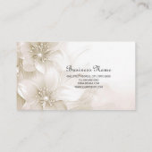 Ivory White Flowers Business Card Visitenkarte (Rückseite)