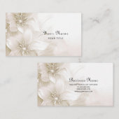 Ivory White Flowers Business Card Visitenkarte (Vorne/Hinten)