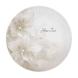 Ivory White Flowers Cutting Board Schneidebrett