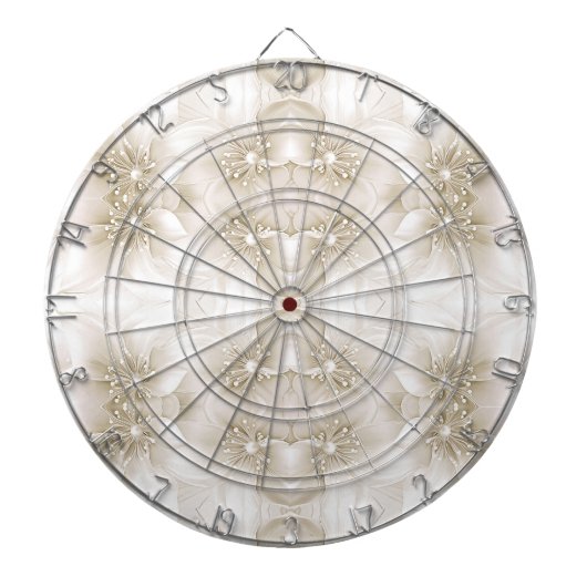Ivory White Flowers Dartboard Dartscheibe (vorne)