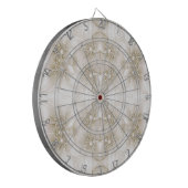 Ivory White Flowers Dartboard Dartscheibe (Vorderseite Links)