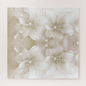 Ivory White Flowers Jigsaw Puzzle (Horizontal)