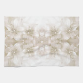 Ivory White Flowers Kitchen Towels Geschirrtuch (Horizontal)