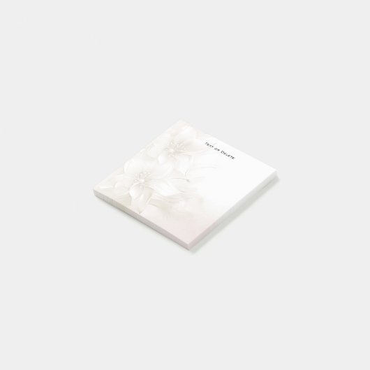 Ivory White Flowers Post it Notes Post-it Klebezettel (angewinkelt)