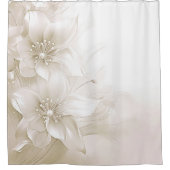 Ivory White Flowers Shower Curtain Duschvorhang (Vorderseite)