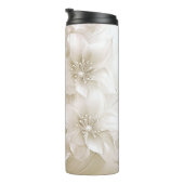 Ivory White Flowers Thermal Tumbler Thermosbecher (Nach rechts gedreht)