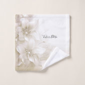 Ivory White Flowers Towel Set (Waschlappen)