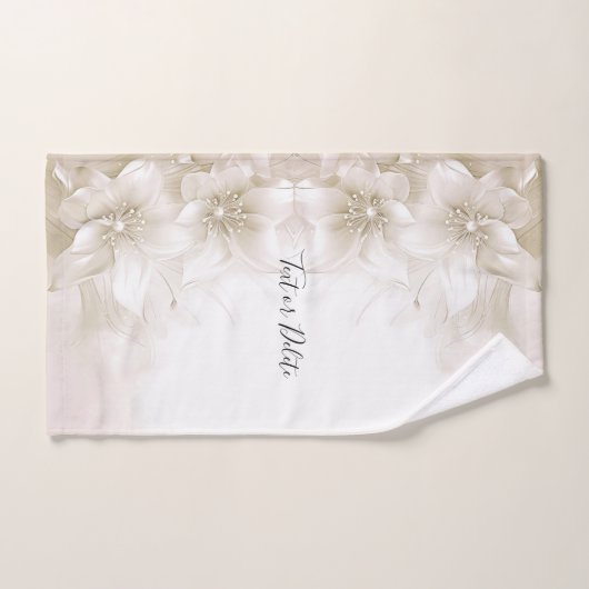 Ivory White Flowers Towel Set (Handtuch)
