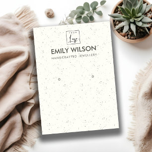 IVORY WHITE KERAMIK TEXTURE EARRING DISPLAY LOGO VISITENKARTE